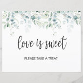 Love is Sweet Favors Sign - Eucalyptus Wedding (Voorkant)