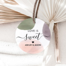 Love is Sweet Gift Label, Roos, Sage and Grape