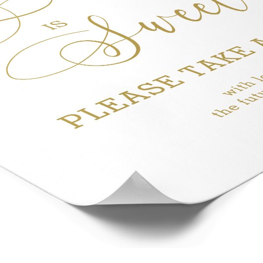 Love is Sweet Gold Calligraphy Pink Floral Poster (Hoek)