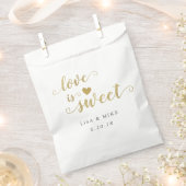 Love is Sweet Gold Script Wedding Vrijgezellenfees Bedankzakje (Geknipt)