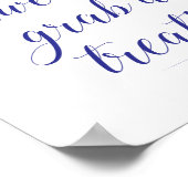 Love is Sweet Grab a Treat Navy Blue Snoep Buffet Poster (Hoek)