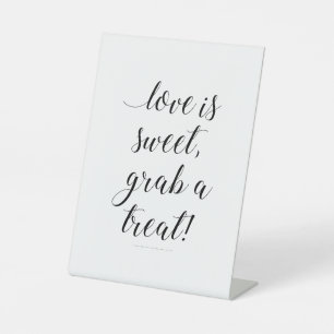 Love Is Sweet Grab a Treat Snoep Buffet Bar Reclamebord Met Voetstuk