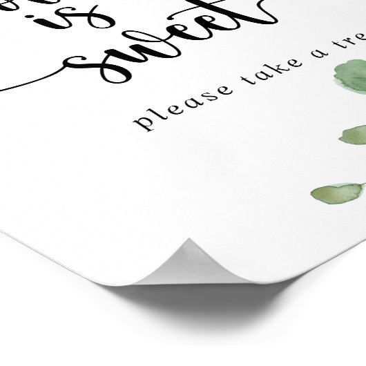 Love is Sweet Green Delight Eucalyptus Sign Poster (Hoek)