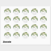 Love is Sweet Greenery White Floral Wedding Ronde Sticker (Vel)