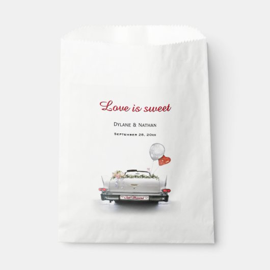 Love is Sweet - Just Married Car Bedankzakje (Voorkant)