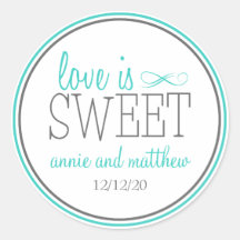 Love Is Sweet Labels (Blauwgroen / grijs)