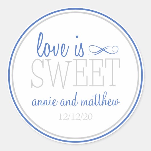 Love is Sweet Labels (Blue / Silver) (Voorkant)