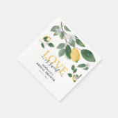 'Love is Sweet' Lemon & Greenery Vrijgezellenfeest Servet (Hoek)