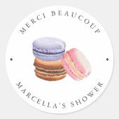 Love is Sweet (Macaron) Vrijgezellenfeest Ronde Sticker (Voorkant)