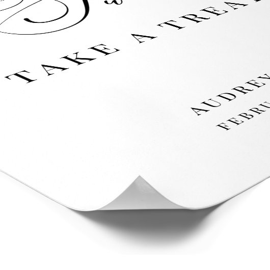 Love is Sweet Modern Black Wedding Favors Poster (Hoek)