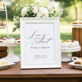 Love is Sweet Modern Black Wedding Favors Poster