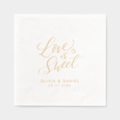 "love is sweet" modern calligraphy wedding folie servetten (Voorkant)