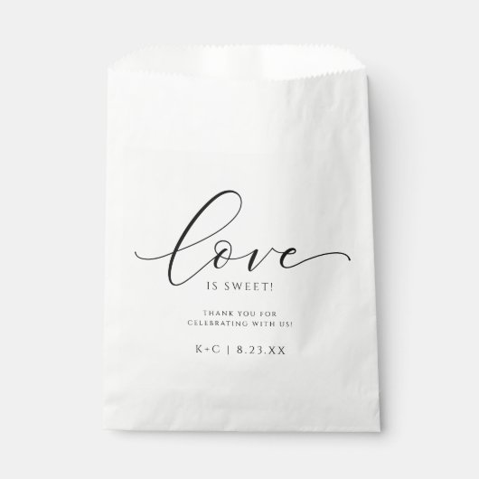 Love is Sweet Modern Elegant Romantic Wedding Bedankzakje (Voorkant)