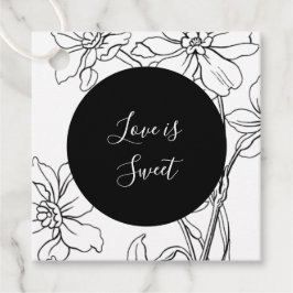 Love is Sweet Modern Floral Wedding Bedankjes Labels