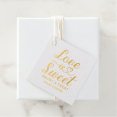 Love is Sweet Modern Heart Script Wedding Gold Bedankjes Labels (Met doos)