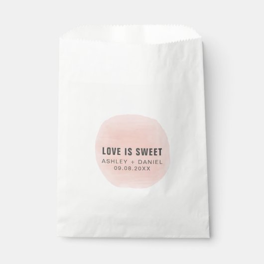 Love is Sweet Modern Wedding Treat Sacks, Bedankzakje (Voorkant)