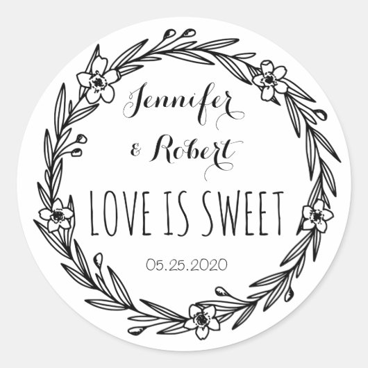 Love is Sweet | Monogram Sticker (Voorkant)