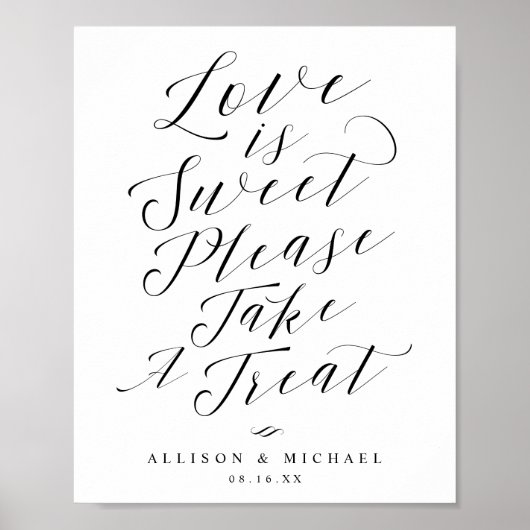 Love is Sweet Neem een Treat Script Weddenschap Si Poster (Voorkant)