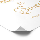 Love is Sweet Occasion Sign in Gold Stippen Poster (Hoek)