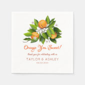 Love is Sweet Oranje Citrus Fruit | Weddenschap Servet (Voorkant)