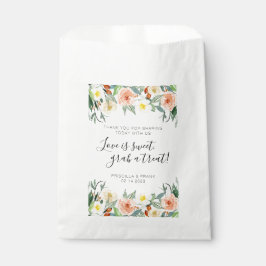 Love is Sweet Peach Floral Snoep Buffet Wedding Bedankzakje