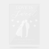 Love is Sweet Personalized Wedding Acryl Bord (Voorkant)