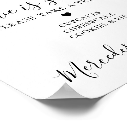 Love is Sweet Personalized Wedding Dessert Bar Poster (Hoek)