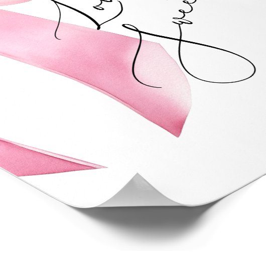 Love Is Sweet Pink Bow script Vrijgezellenfeest Poster (Hoek)