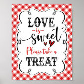 Love is Sweet Red Gingham Picnic I do BBQ Poster (Voorkant)