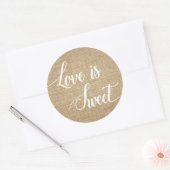 Love is Sweet Rustic Burlap Wedding Stickers (Envelop)