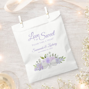 Love is Sweet Rustic Lavender Paarse Rozen Wedding Bedankzakje
