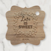 Love is Sweet Rustic Wedding Bedankjes Labels (Achterkant)
