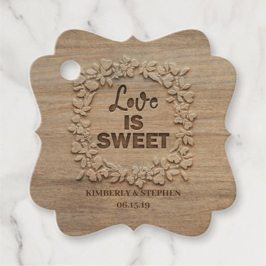 Love is Sweet Rustic Wedding Bedankjes Labels (Voorkant)