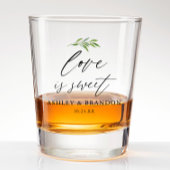 Love is Sweet Rustic Wedding Favor Shot Glass Shot Glas