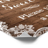 Love is Sweet | Rustige Wood String Lights Lace Poster (Hoek)