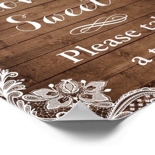 Love is Sweet | Rustige Wood String Lights Lace Poster (Hoek)