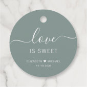 Love Is Sweet Sage Green Wedding Bedankjes Labels (Achterkant)
