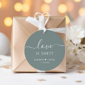 Love Is Sweet Sage Green Wedding Bedankjes Labels