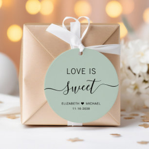Love Is Sweet Salie Groene Trouw Bedankjes Labels