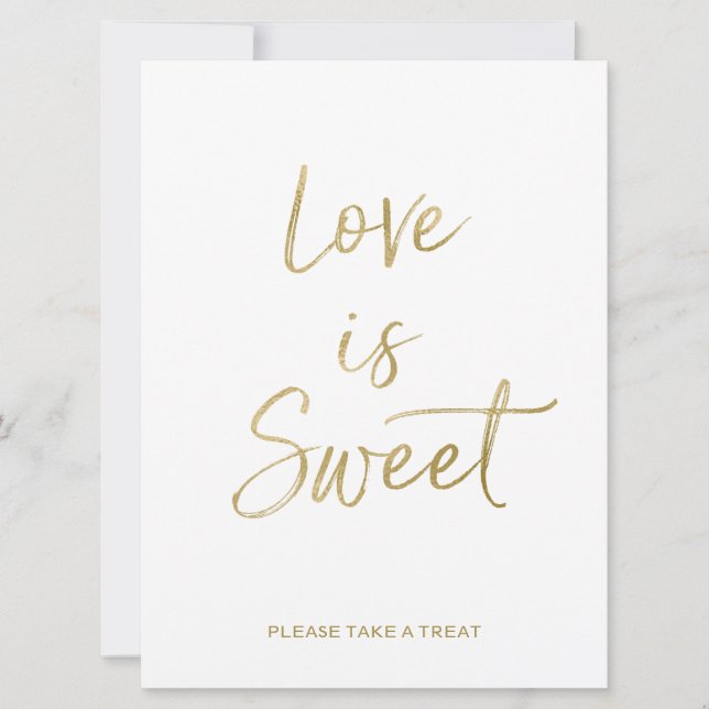 Love is Sweet Sign | Stijlvol goud met briefjes (Voorkant)