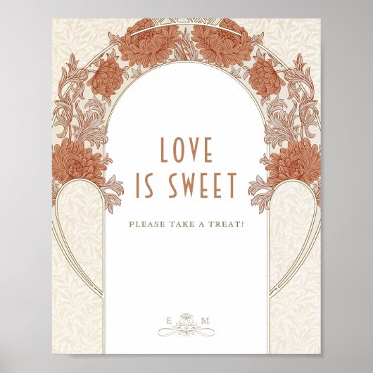 Love is Sweet Sign William Morris Pattern Poster (Voorkant)