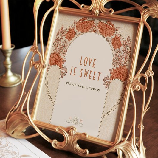 Love is Sweet Sign William Morris Pattern Poster
