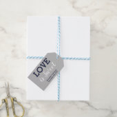 Love is Sweet Silver Navy Blue Wedding Snoep Favor Cadeaulabel (Met Touw)