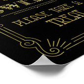 Love is Sweet Snoep Bar Wedding Gold Black 1920s Poster (Hoek)