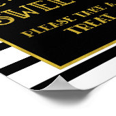 Love is Sweet Snoep Bar Wedding Gold Black Stripes Poster (Hoek)