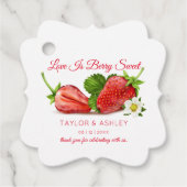 Love is Sweet Strawberry Fruit | Weddenschap Bedankjes Labels (Voorkant)
