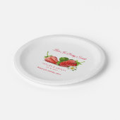 Love is Sweet Strawberry Fruit | Weddenschap Papieren Bordje (Gekanteld)