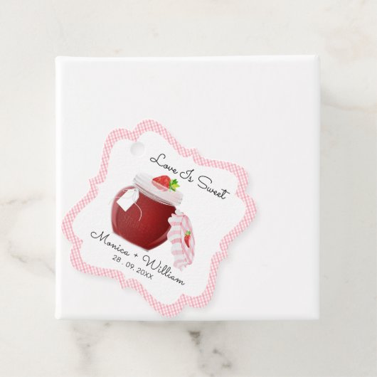 Love is Sweet Strawberry Jam | Weddenschap Bedankjes Labels (In situ)
