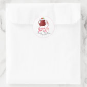 Love is Sweet Strawberry Jam | Weddenschap Ronde Sticker (Tas)