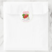Love is Sweet Strawberry Wedding Ronde Sticker (Tas)